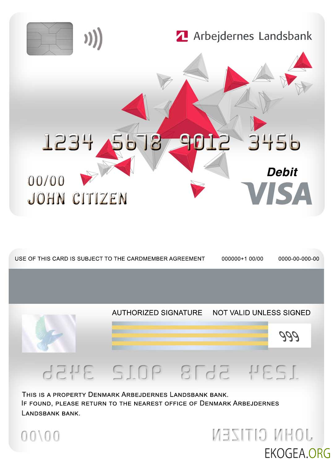 Danemark Arbejdernes Landsbank carte de débit visa bancaire